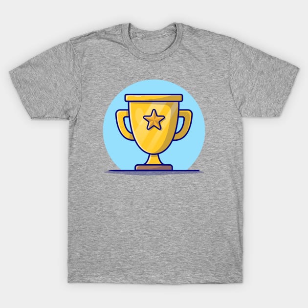 Gold Trophy Cartoon Vector Icon Illustration T-Shirt by Catalyst Labs